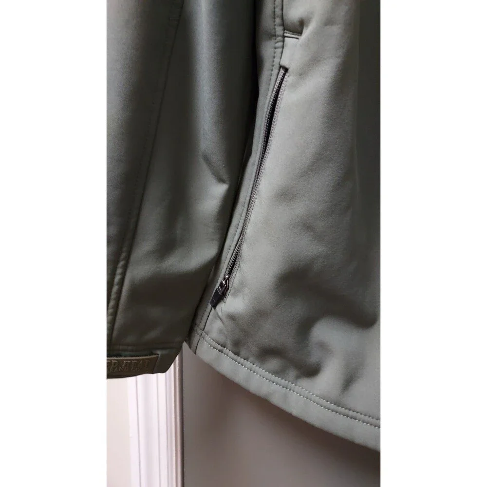 RedHead Men's Softshell Jacket Large Olive‎ Green Fleece Lined Full Zip Outdoor